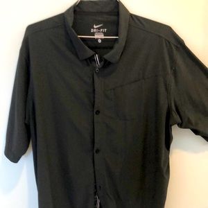 Adidas short sleeve button down black XL drifting